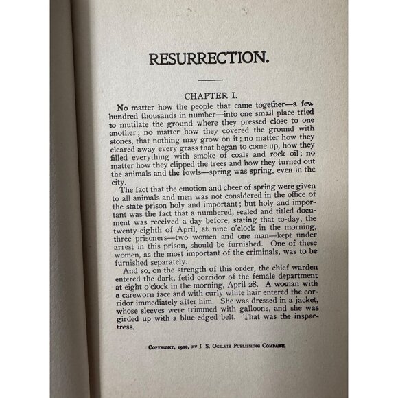 Resurrection By Leo Tolstoy Hardcover 1900 Edition Translated By Henry Brittoff - Picture 3 of 16